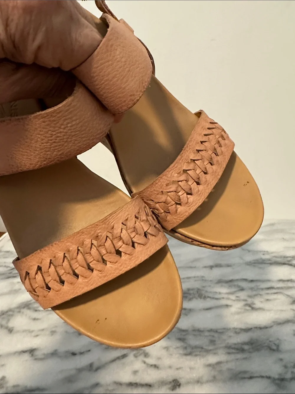 Kork Ease Women's Tan Woven Cork Wedge Sandals size 7M